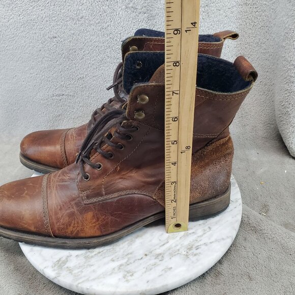 Aldo Shoes Mens Size 9.5 Brown Leather Lace Up Boots *Read* main image 9